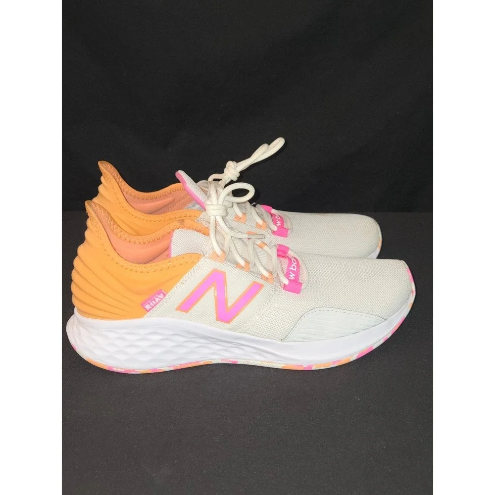 New Balance Fresh Foam Roav Men's Size 6 White Orange Pink Running Shoes GEROVNV